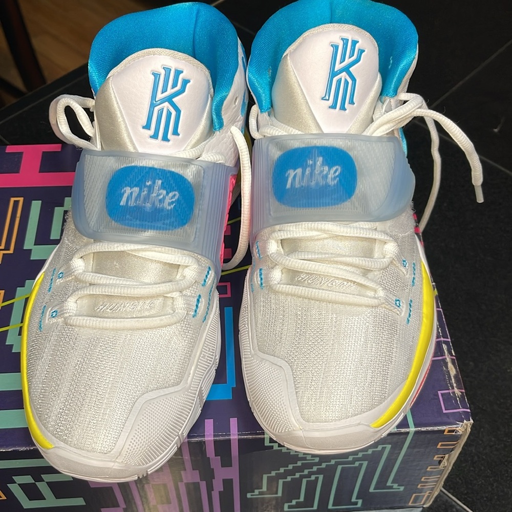 Nike Kyrie 6 White, Blue and Pink Sneakers - Picture 7 of 10